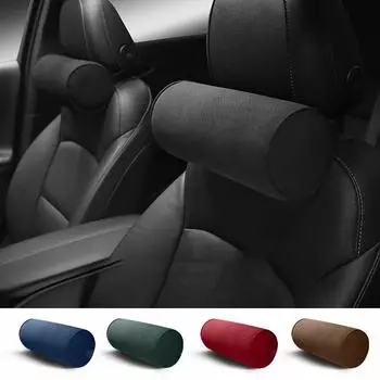 Подголовник для автомобиля из замши, подушка для шеи, дышащий хлопковый автомобильный подголовник с эффектом памяти, круглый подголовник для роскошного салона автомобиля, сезоны, общие сведения