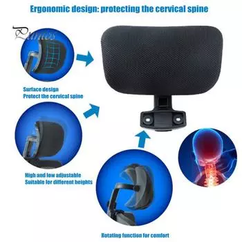 Подголовник для офисного кресла Подушка для поддержки головы Регулируемая высота Угол дышащая сетка Универсальная подушка для головы кресла A