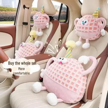 Подголовник Monster Car Plush Neck Подушка для шеи на все времена года с поддержкой талии headrest оранжевый