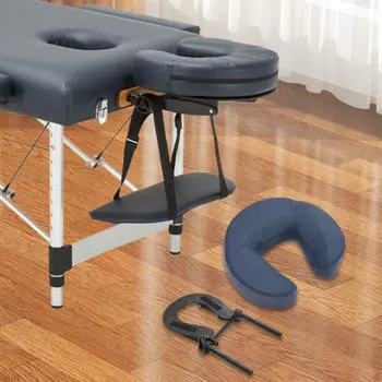 Подголовник с подушкой для массажного стола Регулируемый Прочный Мягкий Легкий Принадлежности для красоты СПА navy blue