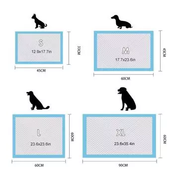 Подгузник для мочи домашних животных, улучшенное впитывание воды и дезодорирование, одноразовый специальный подгузник, подходящий для всех размеров подгузников для кошек и собак L 60x60cm 40pc синий