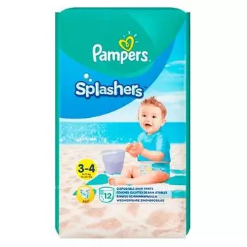 Подгузник для плавания Pampers для младенцев, размер 3-4 (4-9 кг) 12 шт.