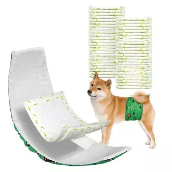 Подгузник для собак Dono, используемый с поясом для поддержания хороших манер у собак и моющимся средством для впитывания мочи у домашних животных, одноразовый подгузник для поддержания хороших манер у собак без флуоресценции для девочек и кормящих домашн