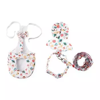 Подгузник для утки с поводком, принт «Грибы и листья», регулируемый подгузник для домашней птицы, фермерского питомца, с бантом для гуся, курицы, утки S