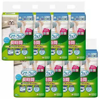 Подгузник Manners Wear Dog M для маленьких и средних размеров 304 простыни x Pet Unicharm, подгузник длительного ношения, для мальчиков, размер, для собак, (38 8), Моча, Принадлежности, [Чехол