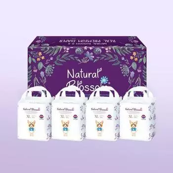 Подгузник Natural Blossom Ultra Slim Band XL (22 листа х 4),Корейские детские товары Nevel band diaper XL 4 pack