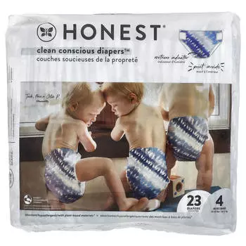 Подгузники Clean Conscious™, Размер 4, 22-37 фунтов, Тай-дай, 23 подгузника
