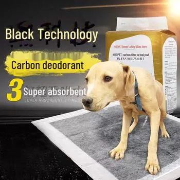 Подгузники для домашних животных HOOPET: Прокладки для сбора мочи с углеродным наполнителем, абсорбирующие и дезодорирующие для собак S (Small, 100 pcs)