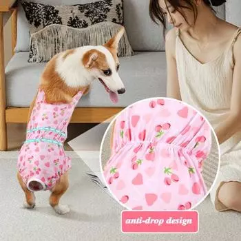 Подгузники для менструации для собак женского пола с подвязками для месячных, многоразовые гигиенические трусики для собак, дышащий комбинезон для собак, нижнее белье для домашних животных M синий