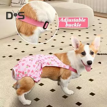 Подгузники для менструации для собак женского пола с подвязками для месячных, многоразовые гигиенические трусики для собак, дышащий комбинезон для собак, нижнее белье для домашних животных L синий