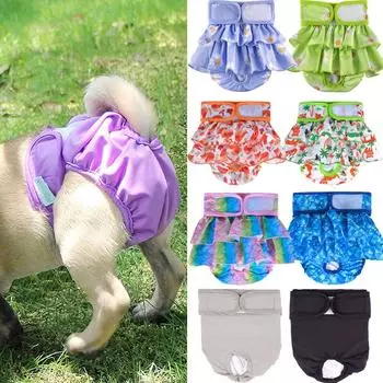 Подгузники для собак, физиологические штаны, женские трусики для щенков, шорты, нижнее белье, моющиеся трусики для женщин, собак, одежда для кошек и собак XS