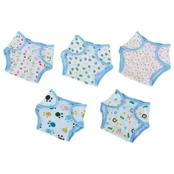 Подгузники из мультяшной ткани для кукол 17-20 дюймов, стираемые, детские, многоразовые, обучающие, D D9V0 B-1pcs