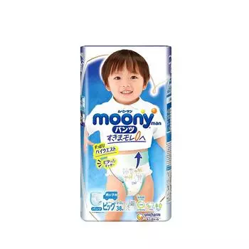 Подгузники Moonyman 38 штук [Трусики Большие] Для мальчиков (12~22 кг) белый