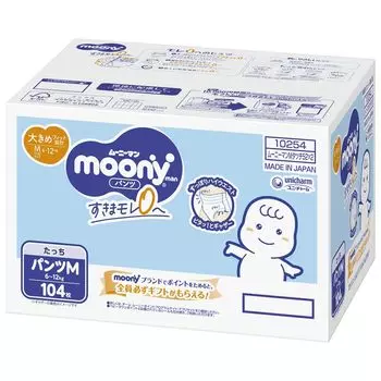 Подгузники Moonyman размера M 104 штуки x [Трусики Tacchi] (6~12 кг) (52 2) [Элемент дела] белый