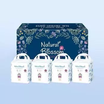 Подгузники Natural Blossom Ultra Slim Band L, 24 листа, 4 упаковки, корейские детские товары Nevel band diaper L 4 pack