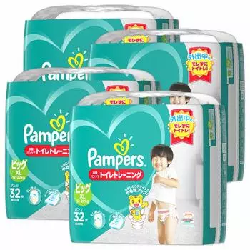 Подгузники Pampers для выпускного 128 штук x 4 [Размер брюк] (12~22 кг) (32 упаковки) [Элемент дела] белый