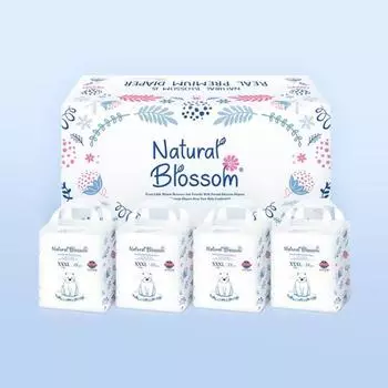 Подгузники-трусики Natural Blossom Ultra Slim XXXL 18 листов, корейские детские товары Nevel panty diaper XXXL 4 pack