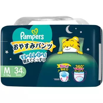 Подгузники-трусы для сна M Pampers 34 шт. [Размер трусиков] (6~12 кг)