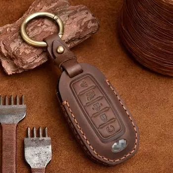 Подходит для 24 моделей Infiniti Qx50 Комплект ключей Q50l Высококачественный пакет Qx60 Qx55 Натуральная кожа Пряжка Q50 Qx80 Корпус коричневый