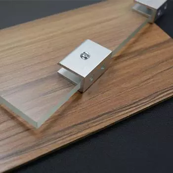 Подходит для 3-12 мм стеклянного зажима для стекла, серебряного кронштейна для полки, винного шкафа, разделителя, кронштейна для ламината 22.5.x20mm-Notch 8.6mm