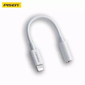 Подходит для адаптера Pinsheng Apple 13 с плоской головкой на круглую головку проводной гарнитуры, патч-корд IPhone12, интерфейс аудио Lightning to 3.5mm port белый