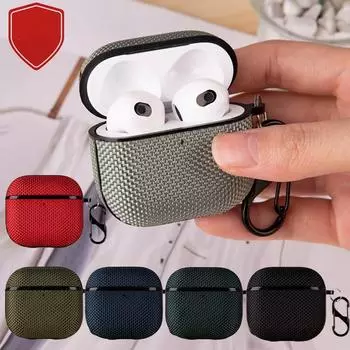 Подходит для Airpods4 / Airpods3 / Airpods2 1 / Airpods Pro2 Защитный чехол для наушников Airpods Pro 2 / Airpods 4 3 2 1 Нейлоновый чехол для наушников Airpods4 чёрный