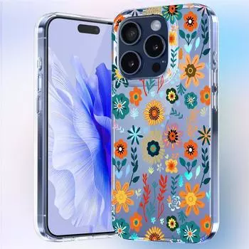 Подходит для Apple 15 Чехол для мобильного телефона Двухслойный цветочный чехол для iPhone16 Гальваническое покрытие Imd Устойчивый к царапинам материал 13/12 Защитный чехол 16 pro max