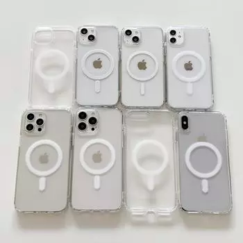 Подходит для Apple 15 Чехол для мобильного телефона Magsafe Magnetic Suction 14Pro Прозрачный акриловый чехол для iPhone13 All-inclusive Hard Case Apple 15 Pro Max прозрачный