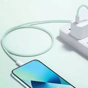 Подходит для Apple 15 плетеный кабель для зарядки iPhone 15 Pro/Max кабель для передачи данных 30 Вт быстрая зарядка универсальный light gray 1.0 meters
