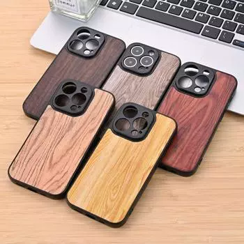 Подходит для Apple 15 Pro Max Чехол для мобильного телефона Wood Grain PU Универсальный защитный чехол из искусственной кожи Wood Grain для iPhone14 iPhone 15 Pro Max