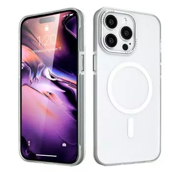 Подходит для Apple 16 Прозрачный чехол для мобильного телефона Магнитный всеобъемлющий 14Pro Ультратонкий чехол для мобильного телефона Anti-Drop 13 iphone16 серый