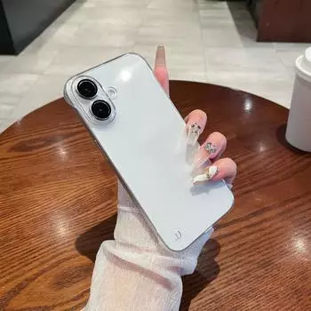Подходит для Apple 16, прозрачный и простой чехол для мобильного телефона, iPhone15, гальванизированная пленка для линз из ПК без рамок, 14, устойчивая к падениям, жесткая защитная пленка iPhone 16promax