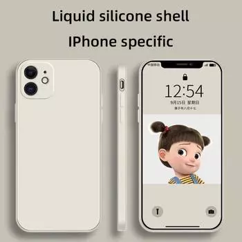 Подходит для Apple 16 жидкий чехол для телефона iPhone 14 прямой край Pro силиконовый защитный чехол ProMax 11/12/13/15 Apple 16