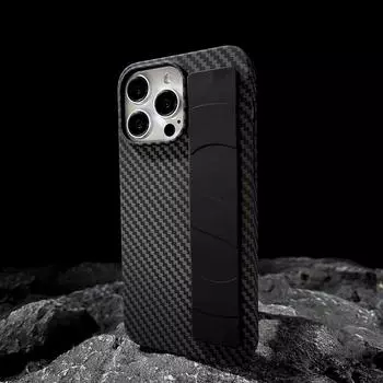 Подходит для Apple 16Pro силиконовый браслет чехол для мобильного телефона углеродное волокно 15Max анти-падение 14 защитный чехол для мобильного телефона 13 iPhone 16 чёрный