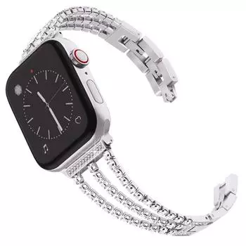 Подходит для Apple Watch 9 с металлическим ремешком Diamond Set, Apple Ultra 2 с тройным ремешком Diamond, ремешок из нержавеющей стали 38/40/41MM