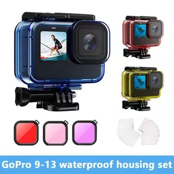 Подходит для аксессуаров Gopro 9-13 Водонепроницаемый комплект для спортивной камеры Аксессуары для съемных объективов в различных цветах 2 pcs