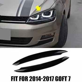 Подходит для аксессуаров VW Goft 7 2014 2015 2016 2017 Фара бровь веко крышка декоративная отделка глянцевый черный карбон чёрный