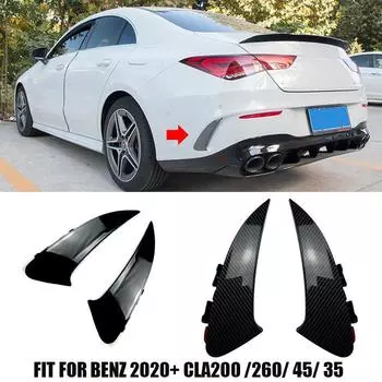 Подходит для Benz Аксессуары AMG 2020+ Cla45 Cla35 Cla200 Cla260 Задний бампер Боковые канарды Сплиттер Плавники Спойлер для кузова