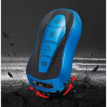 Подходит для чехла для ключей автомобиля Geely, новый чехол для ключей BoyueproKey20Xingyue с кожаным узором и пряжкой, чехол для ключей GeelyFStyle-Intelligence4