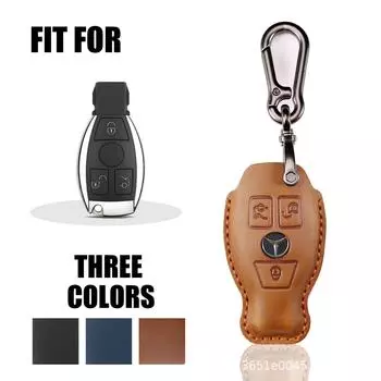 Подходит для чехла для ключей Mercedes ELevelE300L. Защитный чехол ручной работы из высококачественной кожи. коричневый