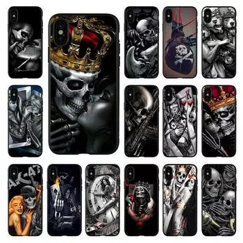 Подходит для чехла для мобильного телефона iPhone16, New Couple Rose Skull, чехол для мобильного телефона Dark Horror Halloween iPhone13