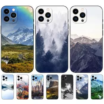 Подходит для чехла для мобильного телефона iPhone16, новый чехол для мобильного телефона в китайском стиле с ландшафтным дизайном iPhone13