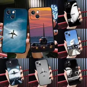 Подходит для чехла для мобильного телефона iPhone16, нового парного чехла для мобильного телефона Blue Sky и White Cloud Aircraft iPhone13