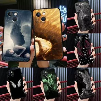 Подходит для чехла для мобильного телефона iPhone 16, европейского и американского дизайна, новый крутой чехол для мобильного телефона Ins Wind Devil Angel Wings Girl iPhone13