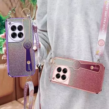 Подходит для чехла для мобильного телефона one plus 12 с гальваническим блестящим браслетом 1 + Ace3v с косым шнурком oneplus11, защищающим от падения 10 1+ace