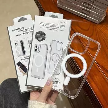 Подходит для чехла для телефона Apple 15, магнитного чехла для iPhone 16 поколения Space, акрилового чехла Magsafe 7/8 iPhone 16