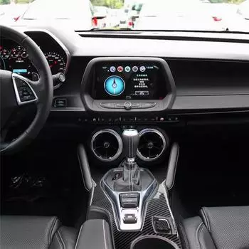 Подходит для Chevrolet Camaro 2017-2019 Автомобильные аксессуары Центральная рамка коробки передач Карбоновая наклейка на автомобиль 3D Украшение интерьера чёрный