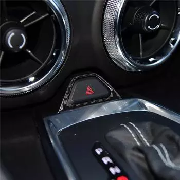 Подходит для Chevrolet Camaro 2017-2019 Аксессуары для автомобиля Кнопка предупредительной лампы Наклейка на автомобиль из углеродного волокна 3D Украшение интерьера чёрный