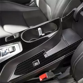 Подходит для Chevrolet Camaro 2017-2019 Аксессуары для автомобиля Задняя центральная коробка передач Карбоновая наклейка на автомобиль Крутая отделка интерьера чёрный