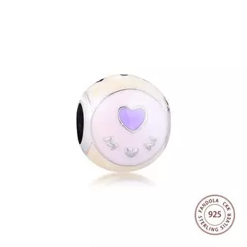 Подходит для европейских браслетов, стерлинговое серебро 925 пробы, смешанная эмаль, очаровательные бусины «Любовь для мамы» для изготовления ювелирных изделий